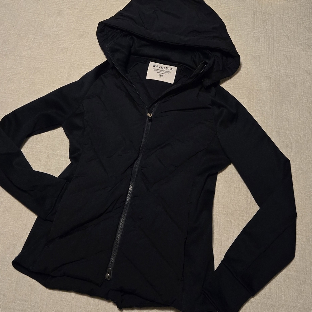 Athleta Inlet Down Fill Jacket In Navy, Size XS
